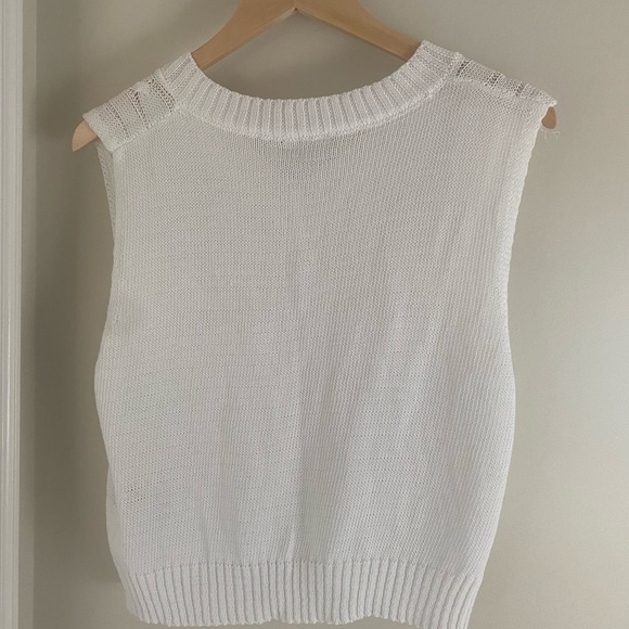 Light white knitted sweater vest - Picture 3 of 4